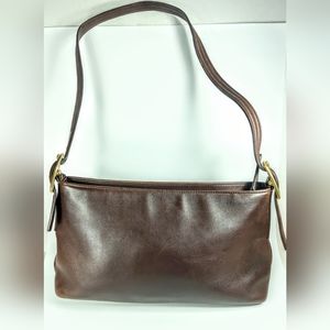 Vintage Coach brown leather shoulder bag